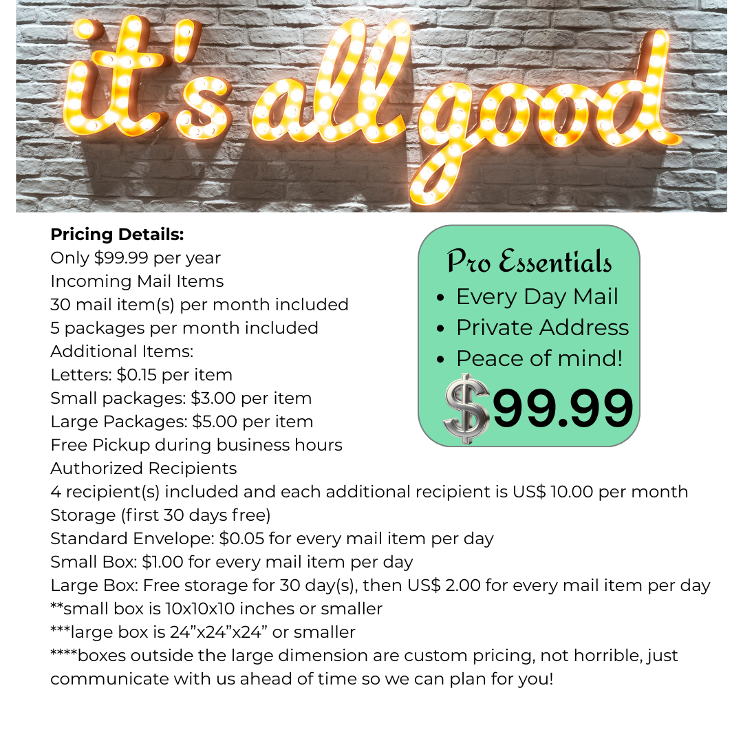 Essentials Mailbox Annual Service | Local Only