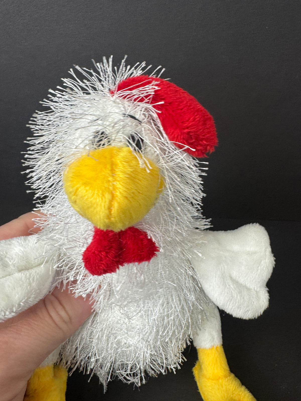 545 - Ganz Fuzzy Hairy Sweet Webkinz Lil'Kinz White Chicken Plush