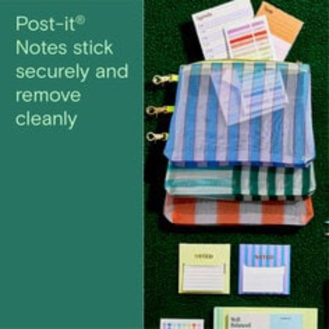 Noted by Post-it List Notes, Orange, Pink & Cream Sticky Notes