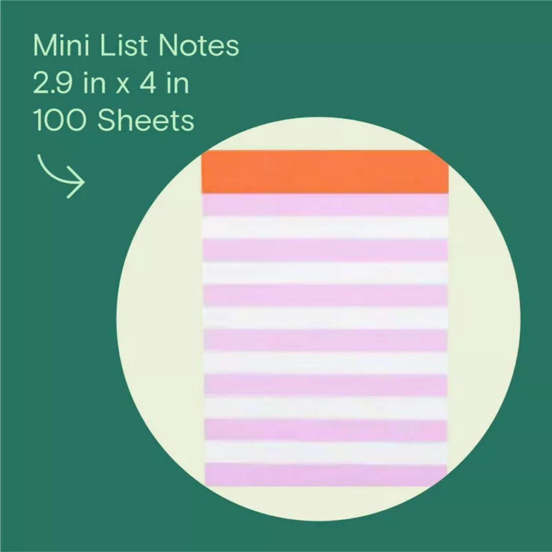 Noted by Post-it Mini List Notes, Purple & White Sticky Notes