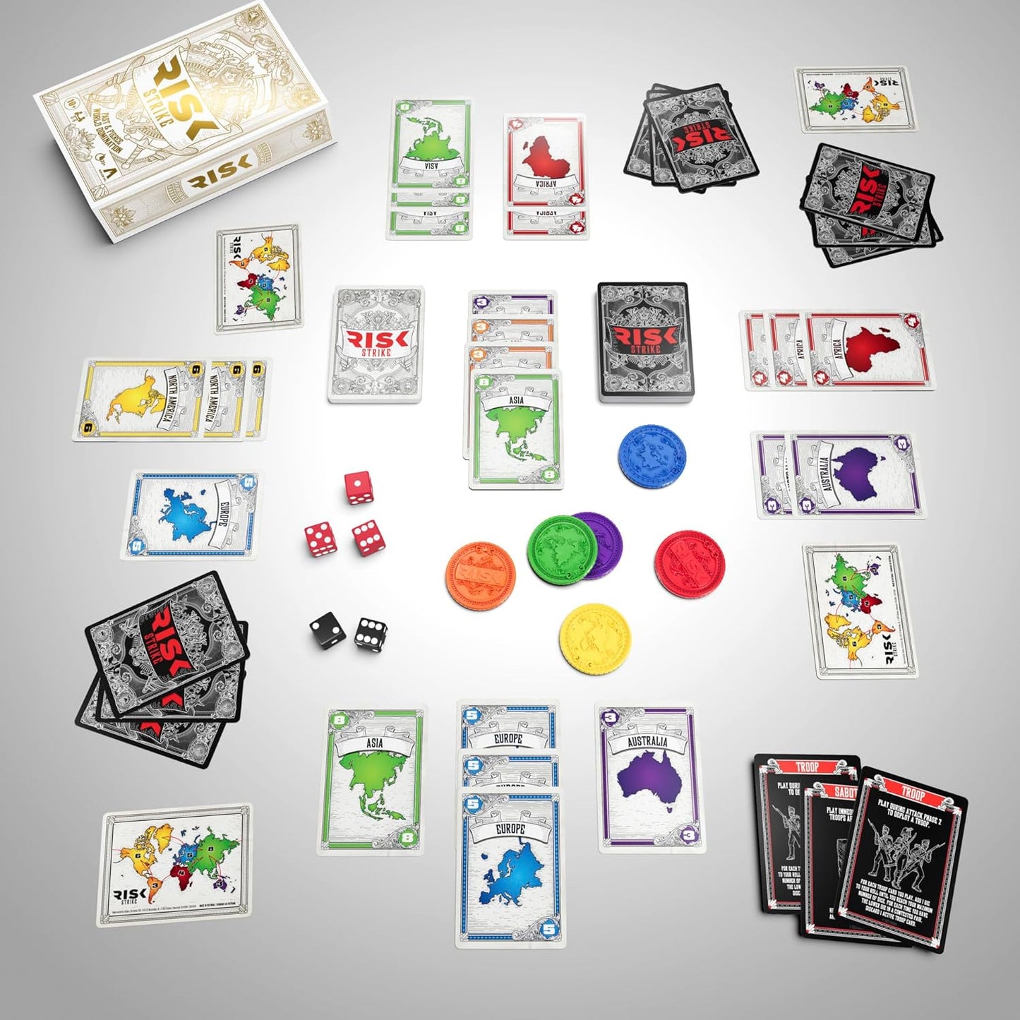 Hasbro Gaming Risk Strike Cards and Dice Game for Adults