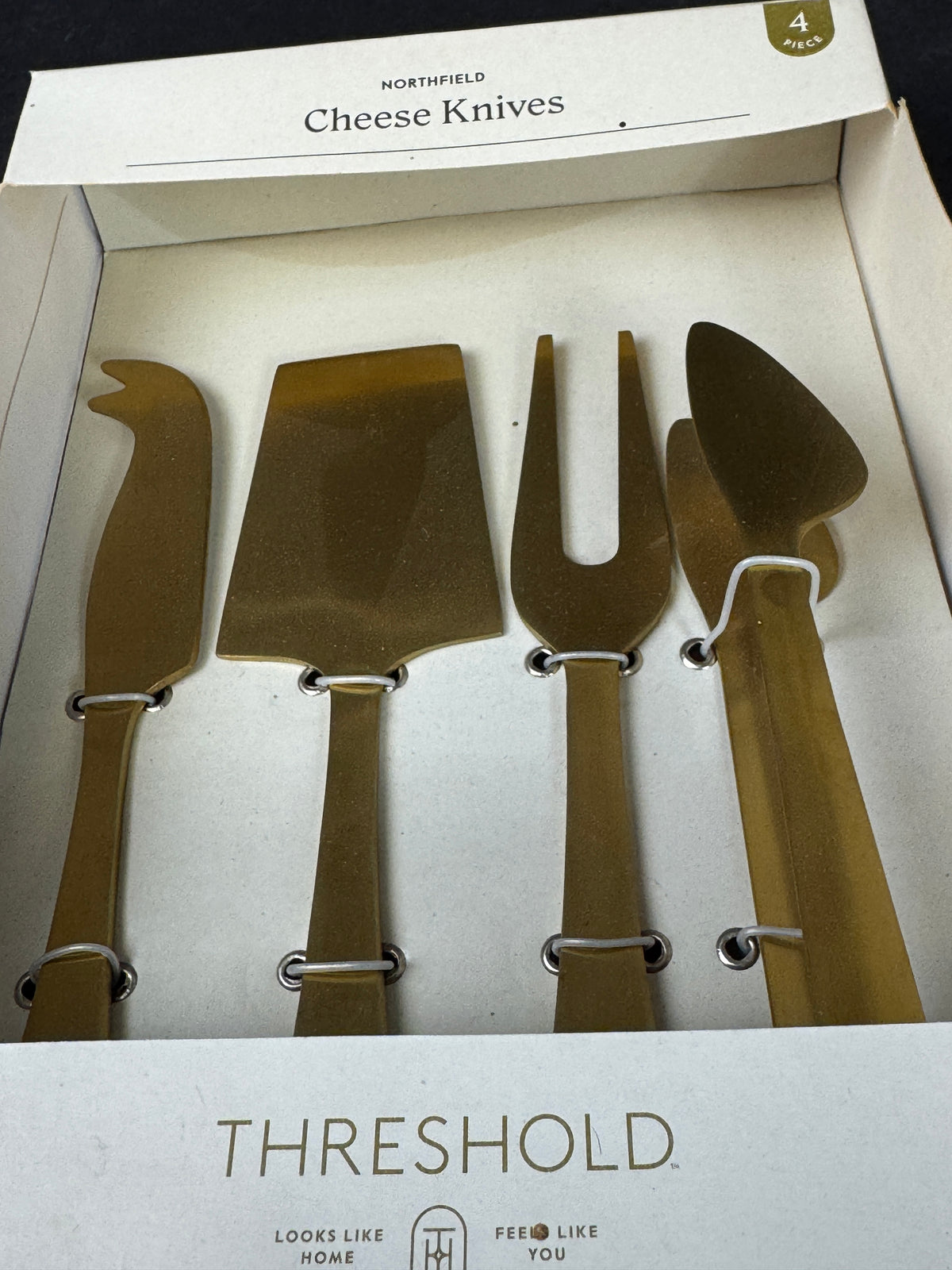 Threshold Northfield Cheese Knives Set Gold Color4 Pc