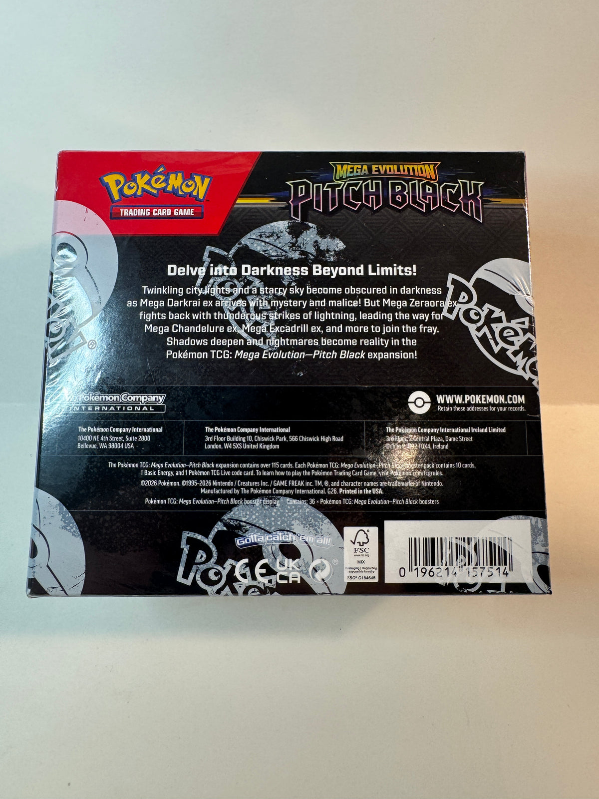 Pokémon TCG Mega Evolution-Pitch Black Booster Display Box - Factory Sealed