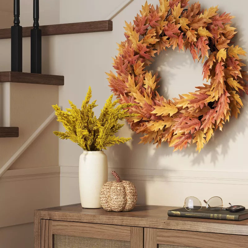 Large Goldenrod Arrangement in Ceramic Pot Fall Artificial Plant Yellow - Thresh