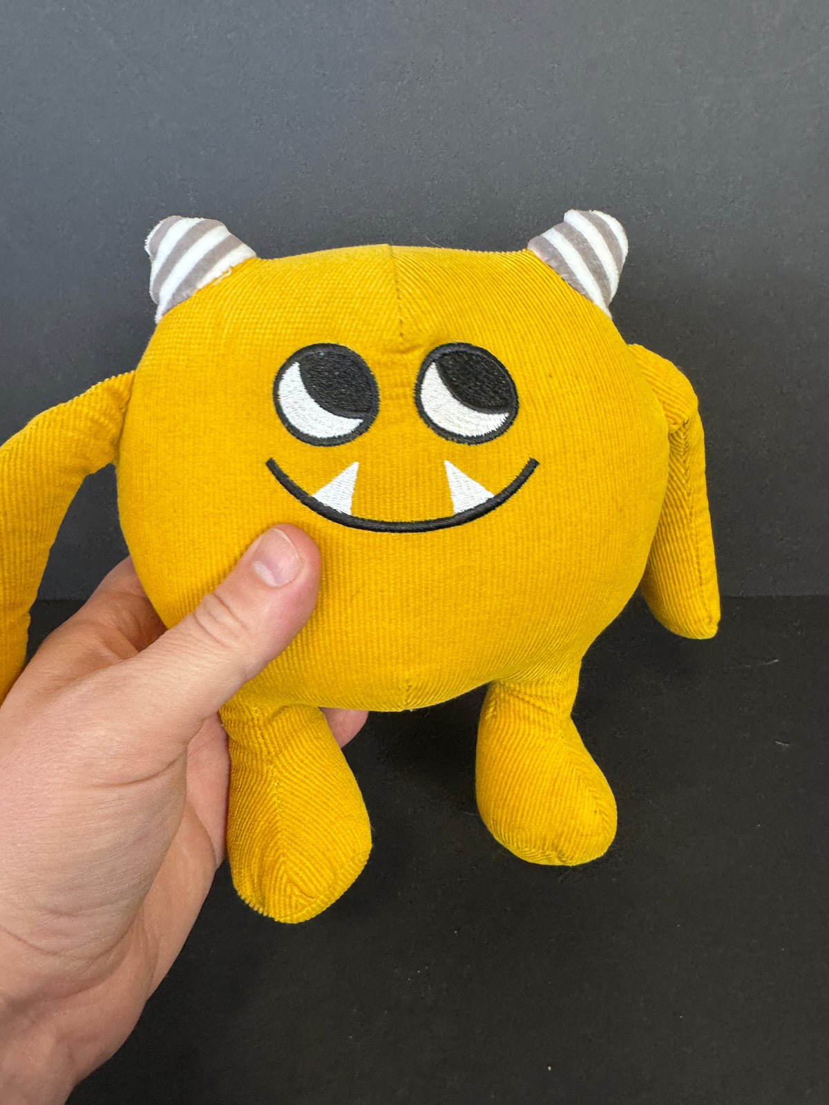 457 - Nibbles the Book Monster Plush Emma Yarlett Kane Miller Yellow Corduroy Toy Boho