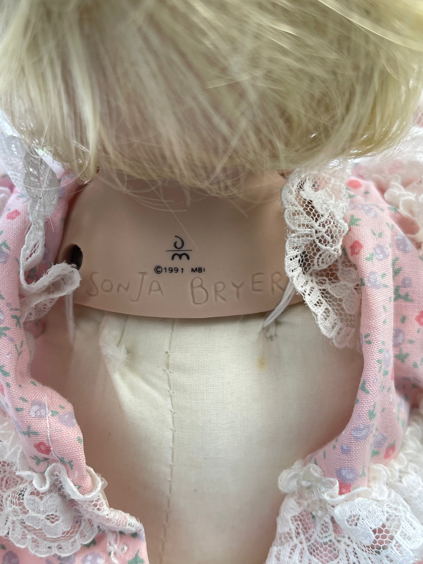 Danbury Mint Porcelain Seated Doll with Balloons