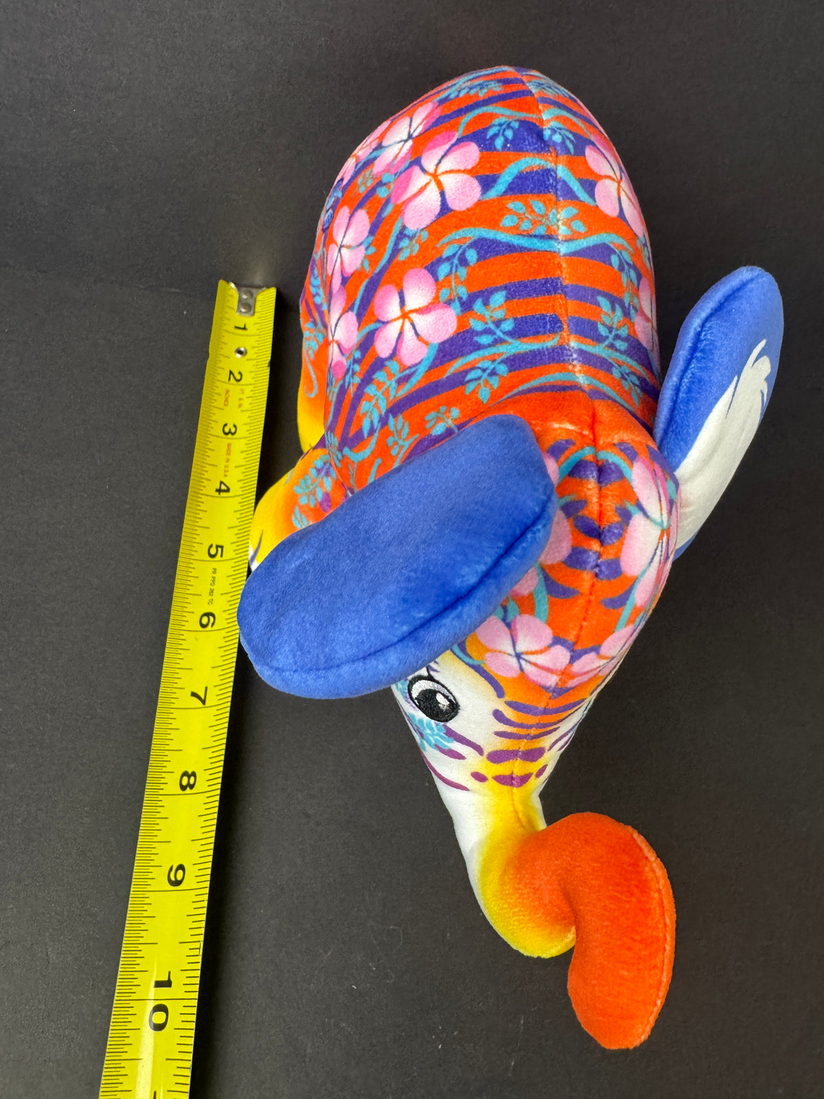 543 - Pop Art Soft Tiger Plush Animal Blue Orange Mystery Elephant Flower Stripes
