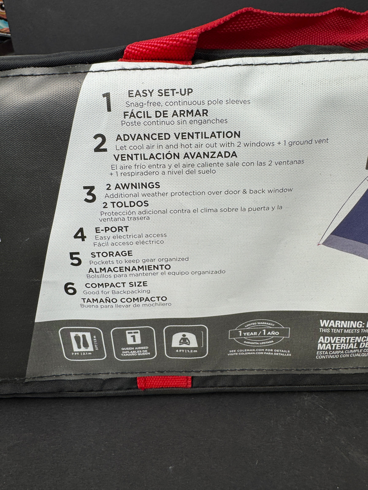 COLEMAN 2-PERSON SUNDOME DOME CAMPING TENT NAVY NEW