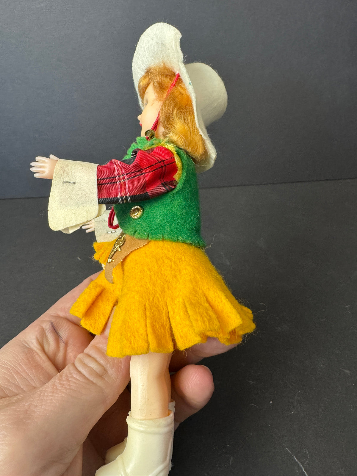 285 - Vintage Plastic Doll Cowgirl Western Sleep Eyes Girl