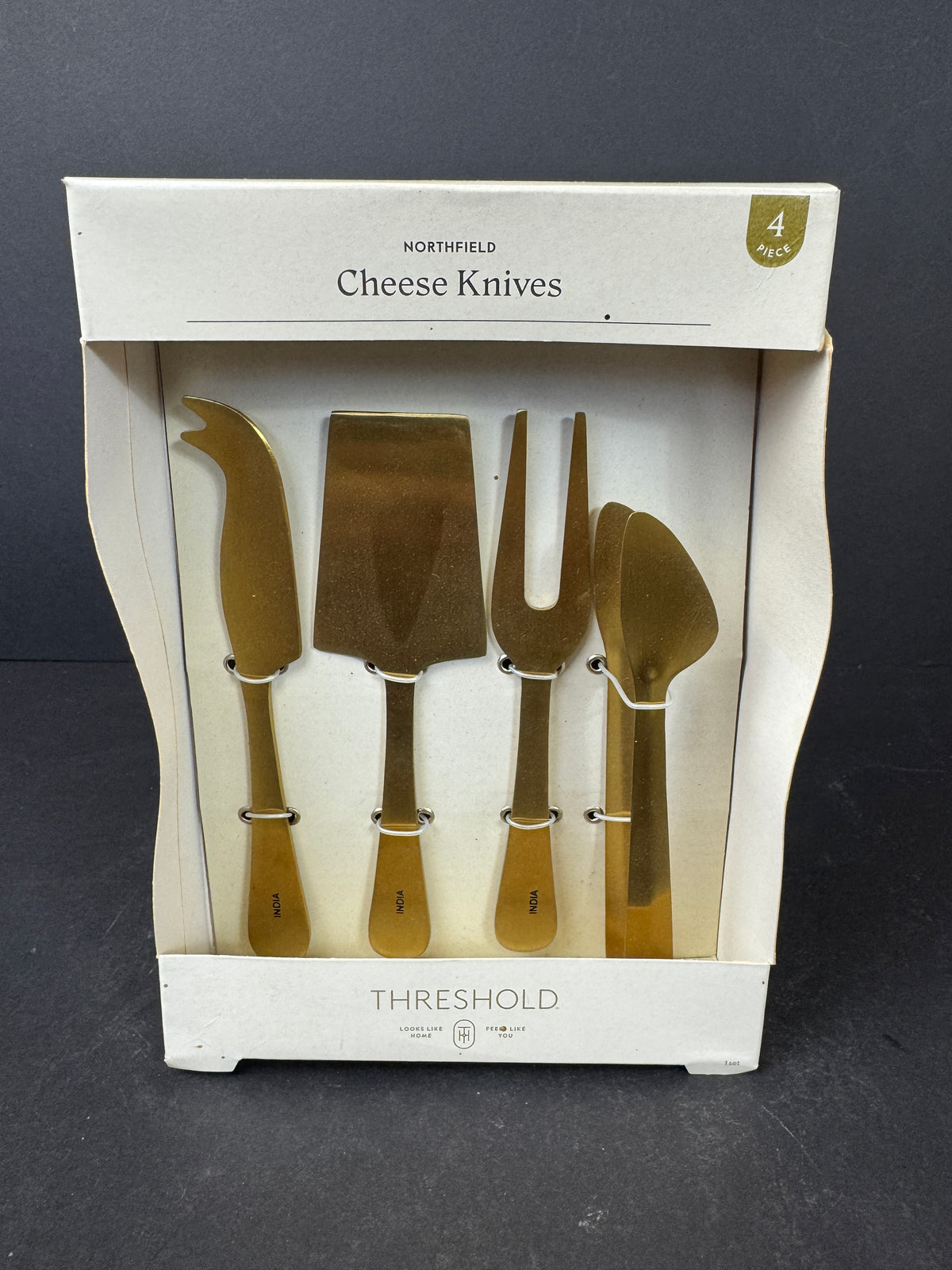 Threshold Northfield Cheese Knives Set Gold Color4 Pc