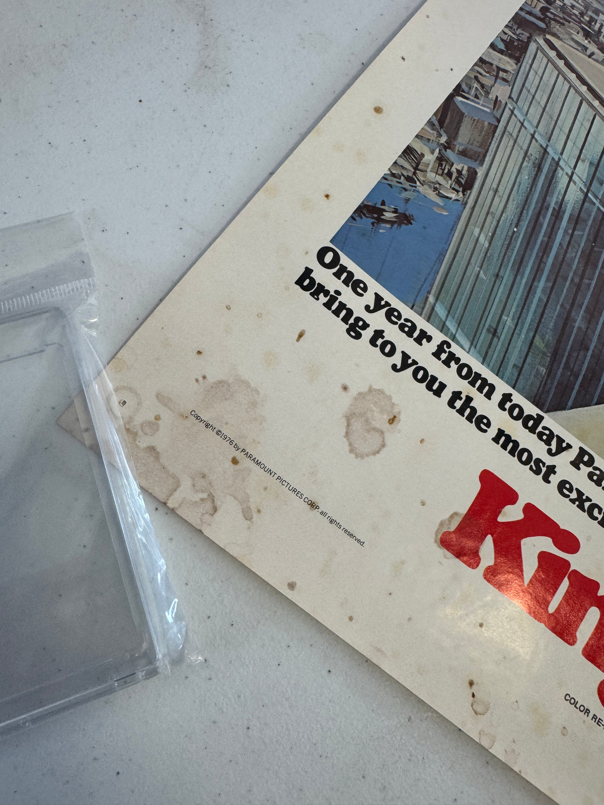 Vintage King Kong Original Movie Poster, Jessica Lange, J. Bridges, Grodin, 1976