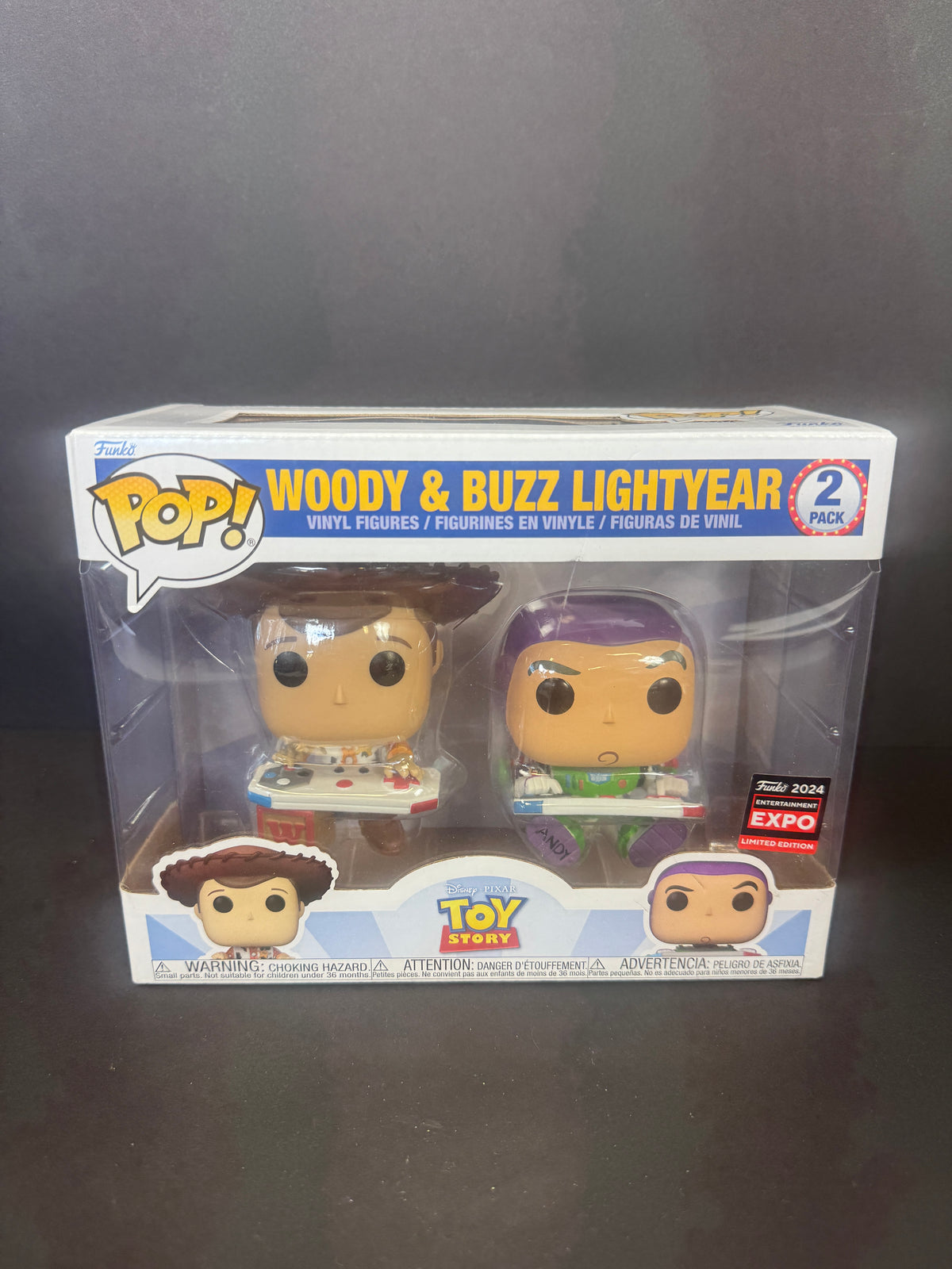 Funko POP! 2pk; Toy Story; Woody & Buzz Lightyear; 2024 Entertainment Expo