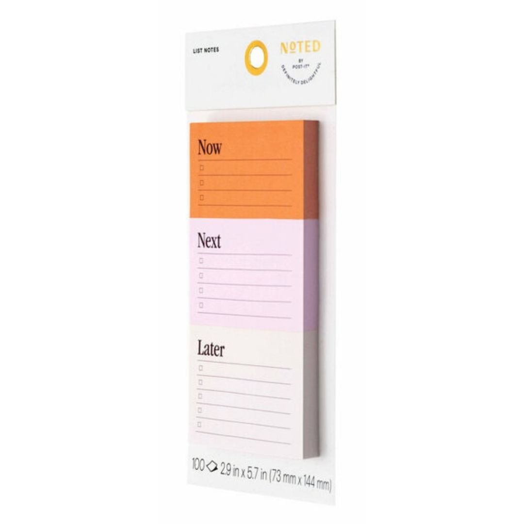 Noted by Post-it List Notes, Orange, Pink & Cream Sticky Notes