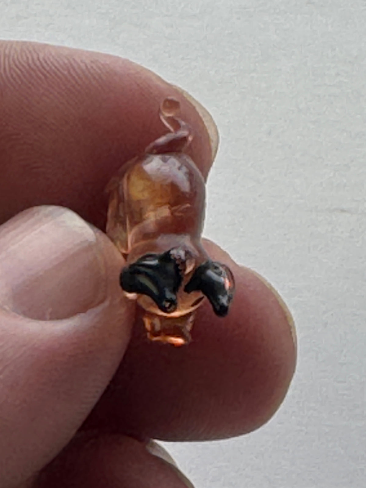 518 - Hand Blown Art Glass Pig Figurine Miniature Pink Pig