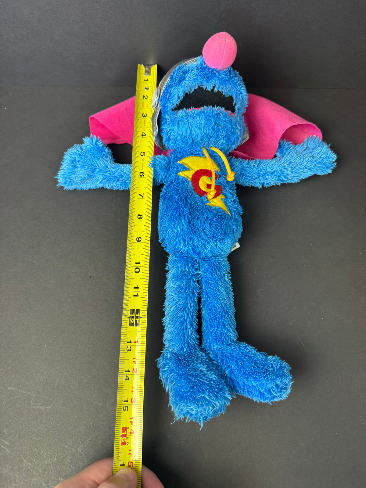 554 - Sesame Street Talking Super Grover Plush 2010 Hasbro Tested and Working