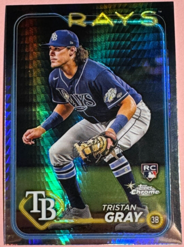 2024 Tops | Chrome | Baseball | Tristan Gray | Rays |  Rookie | Prism Refractor