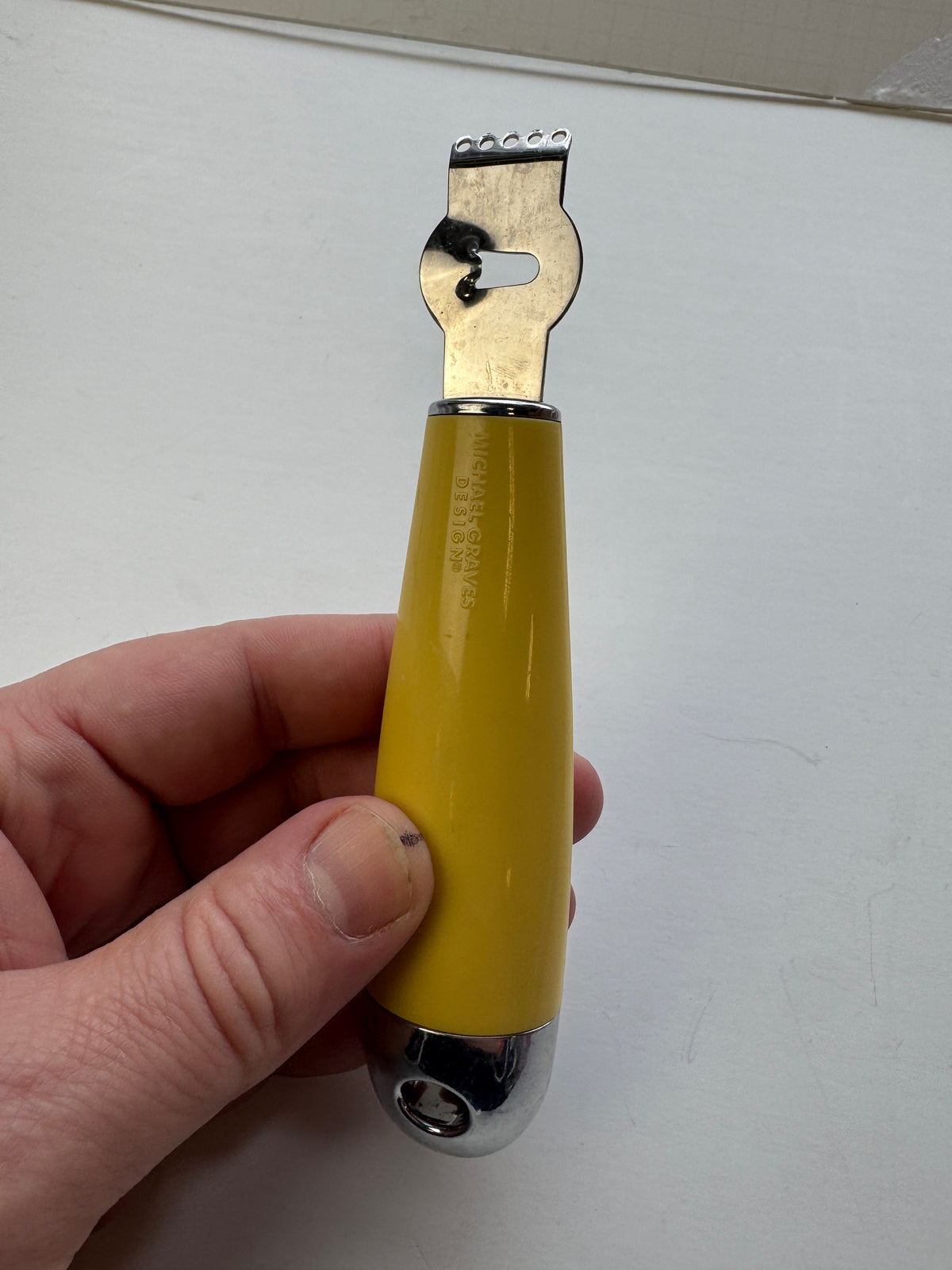 514 - Yellow Handled Vintage Lemon Zester Michael graves design