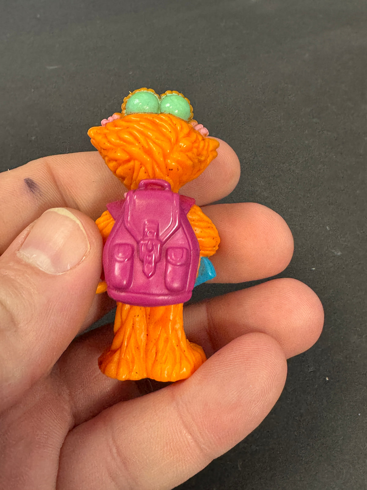 616 - Vintage Zoe Sesame Street PVC Figure School Book