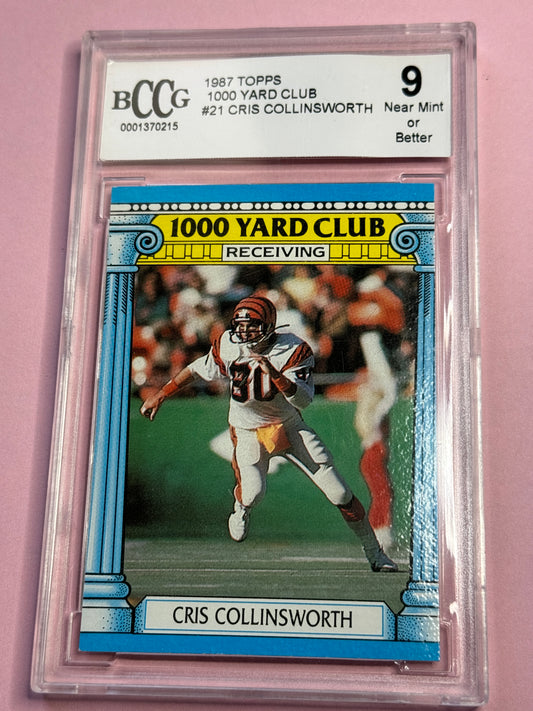 1987 Topps Chris Collinsworth #21 Bengals 1000 Yrd Club BCCG 9 Slab