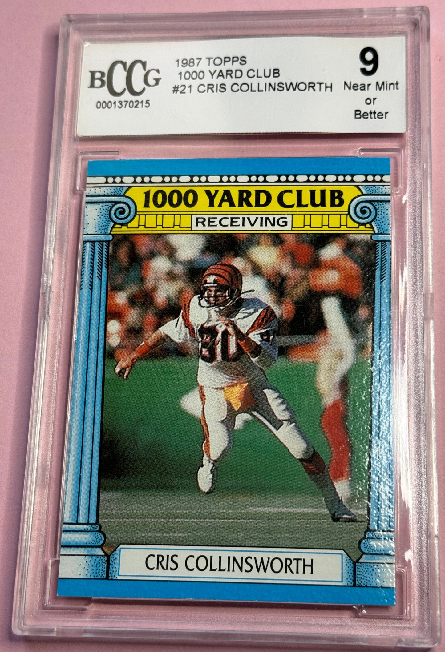 1987 Topps Chris Collinsworth #21 Bengals 1000 Yrd Club BCCG 9 Slab