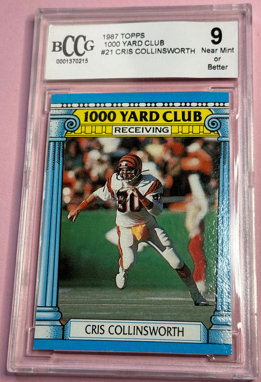 1987 Topps Chris Collinsworth #21 Bengals 1000 Yrd Club BCCG 9 Slab