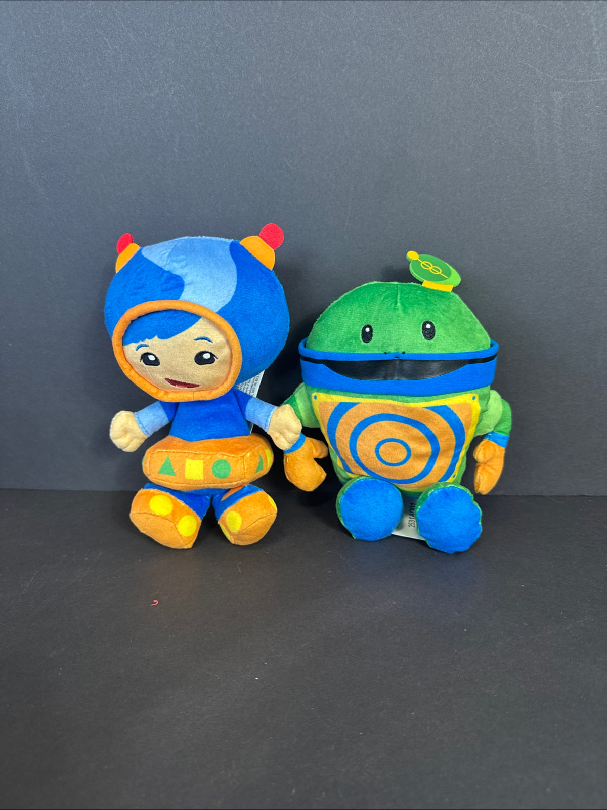153 - Nickelodeon Team Umizoomi 8” Geo Boy Green Robot Plush Dolls 2021 Nick Jr Set/2