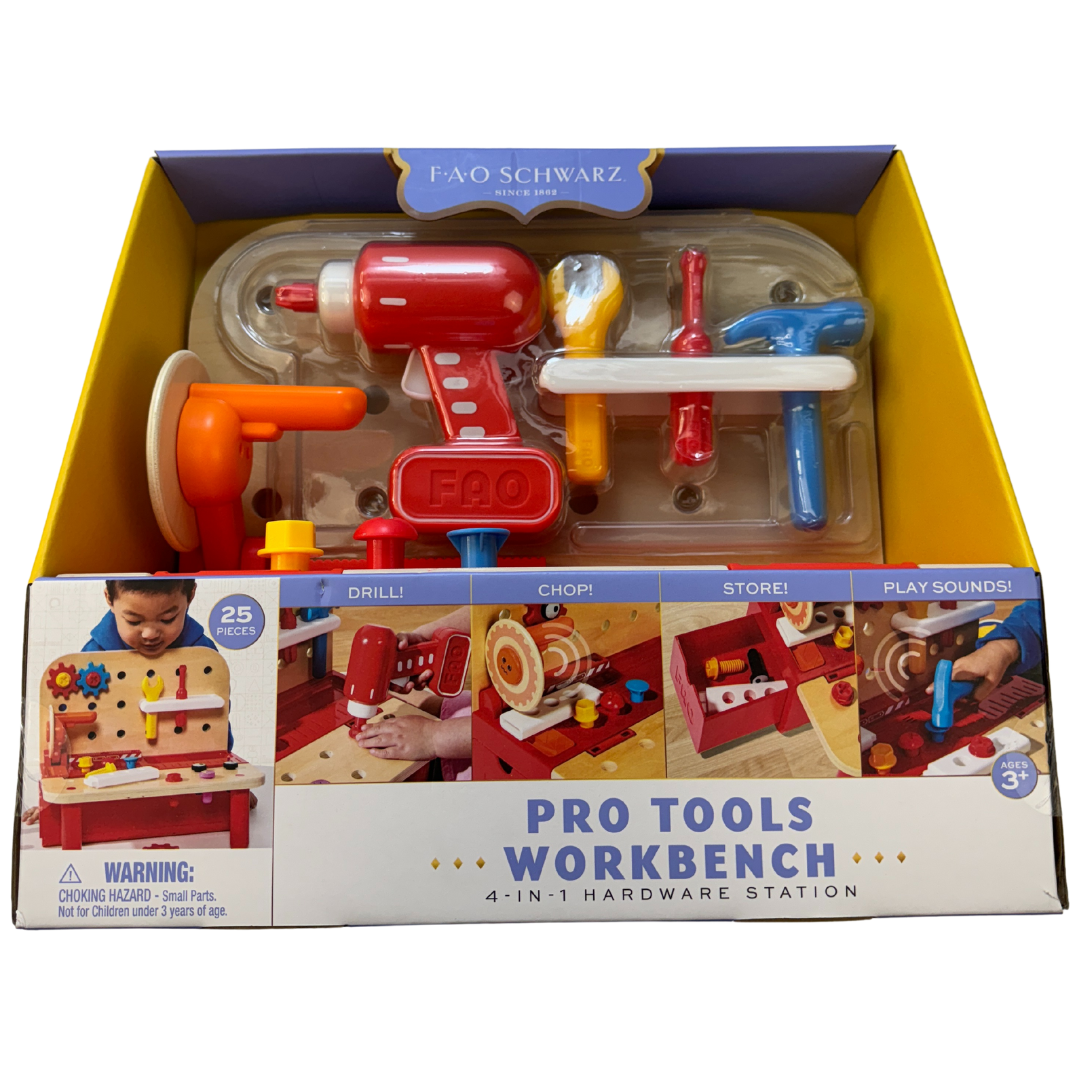 FAO Schwarz Pro Tools Work Bench - Kids' Pretend Play Toy with Authentic Tools and Accessories - Spark Creativity and Imagination!