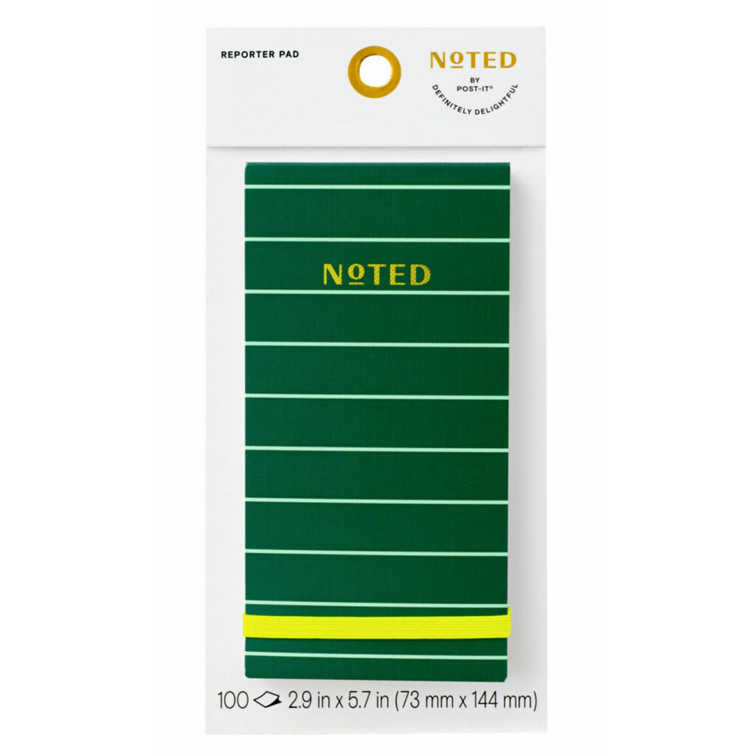 Noted by Post-it Green with Dot Grid Reporter Pad, Sticky Notes