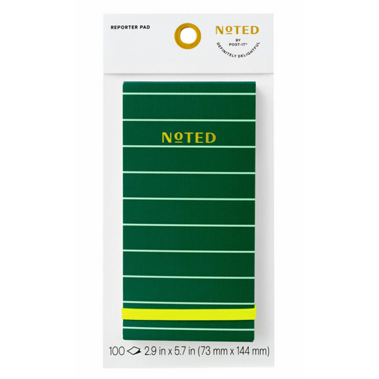 Noted by Post-it Green with Dot Grid Reporter Pad, Sticky Notes
