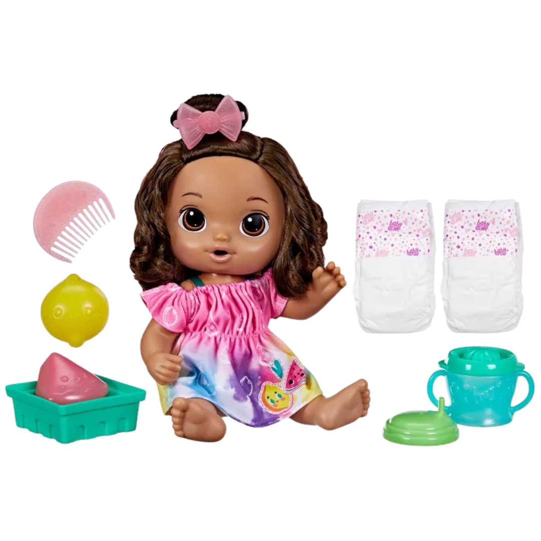 Baby Alive Fruity Sips Baby Doll - Brown Hair/Brown Eyes