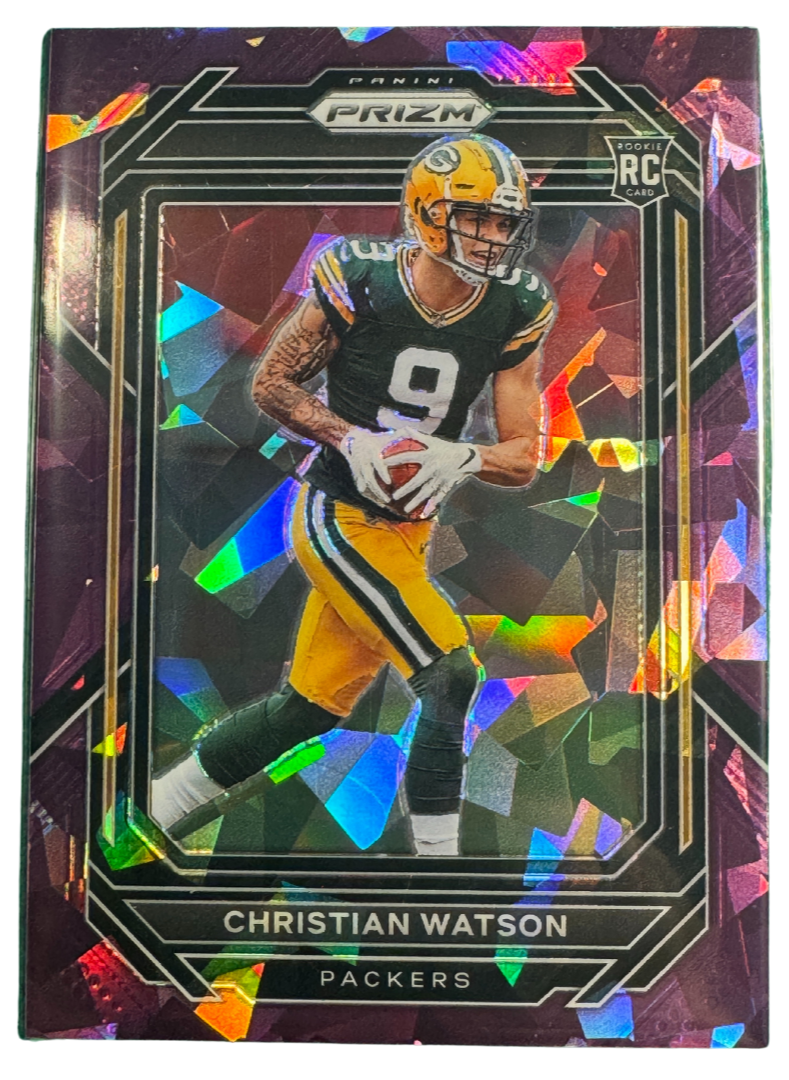 2022 Panini Prizm Football Christian Watson #314 Packers RC Purple 044/225