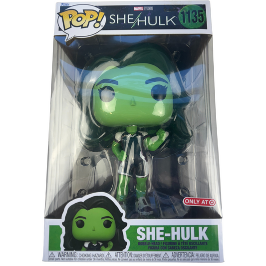 Large Funko Pop! She-Hulk Bobble-Head #1135- Marvel Comics Collectible Figurine - Big and Bold Collector's Item!