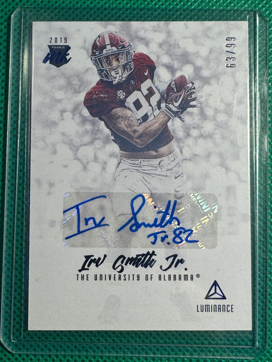 2019 Panini Luminance Football Irv Smith Jr #RI-IS Texans Practice Auto /99