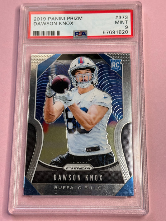 2019 Panini Prizm Dawson Knox #373 Bills RC PSA 9 Slab