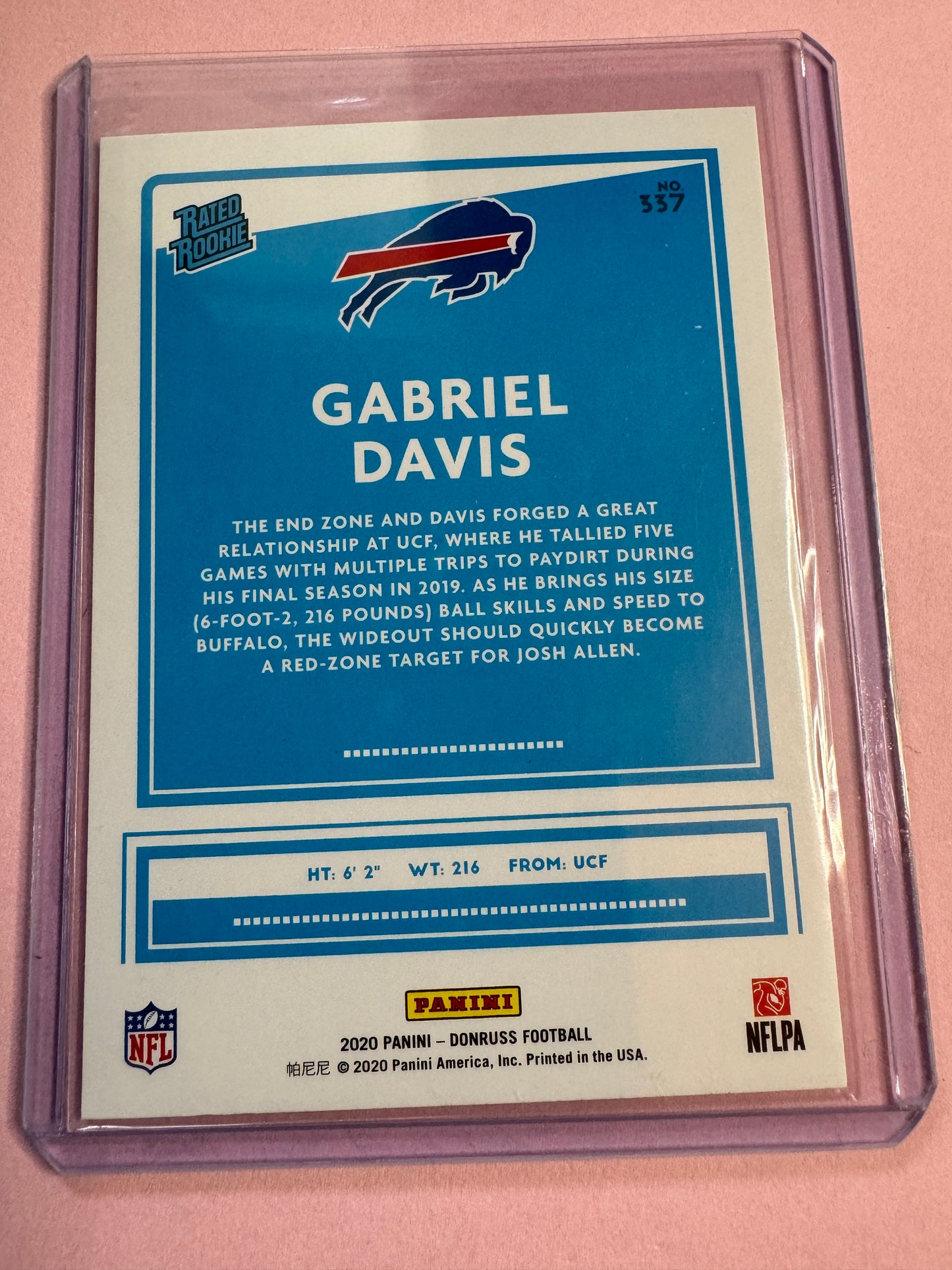 2020 Panini | Donruss Football | Gabriel Davis #337 | Bills Rookie