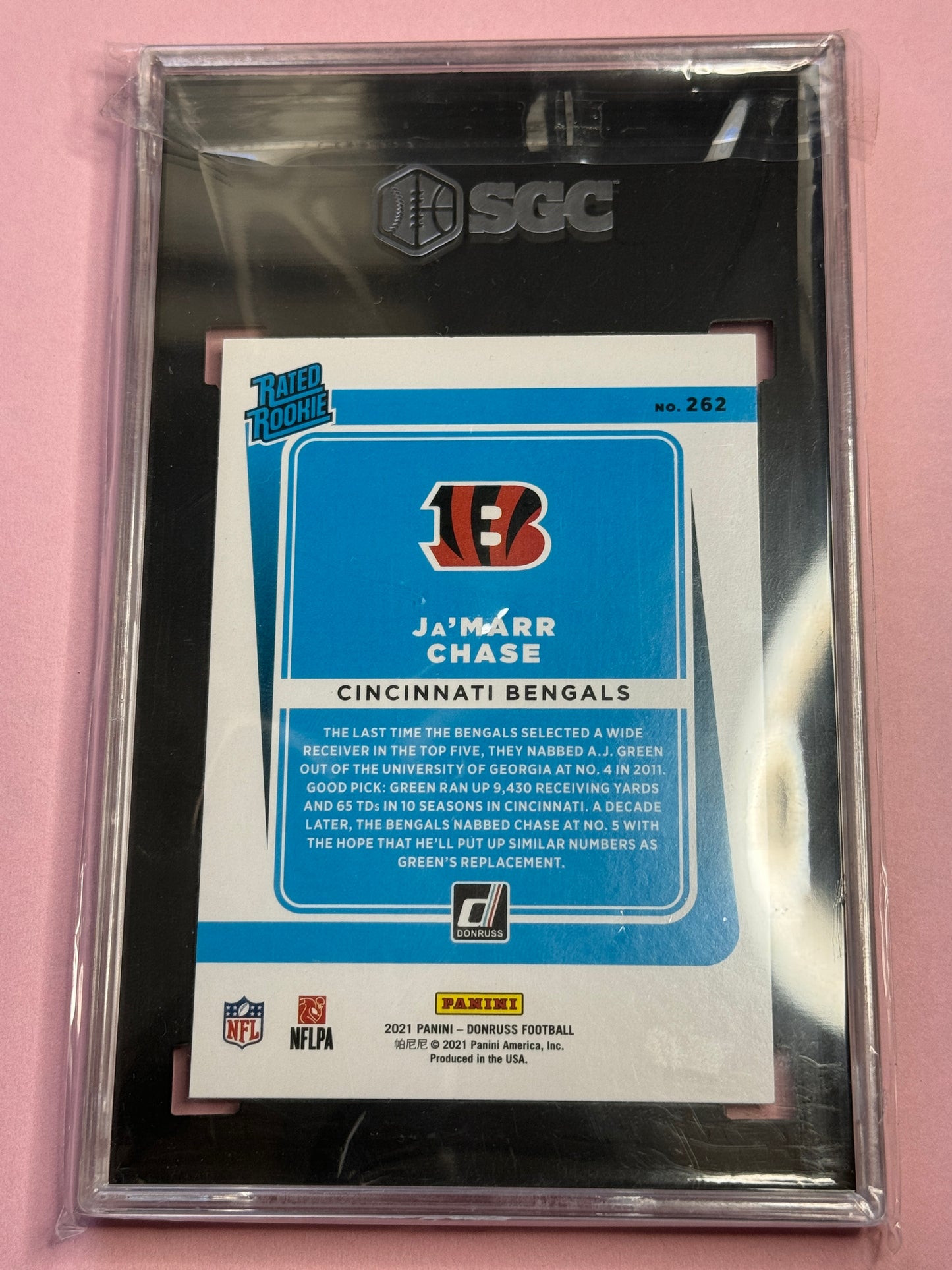 2021 Donruss Ja'Marr Chase #262 Bengals RR SGC 9.5 Slab