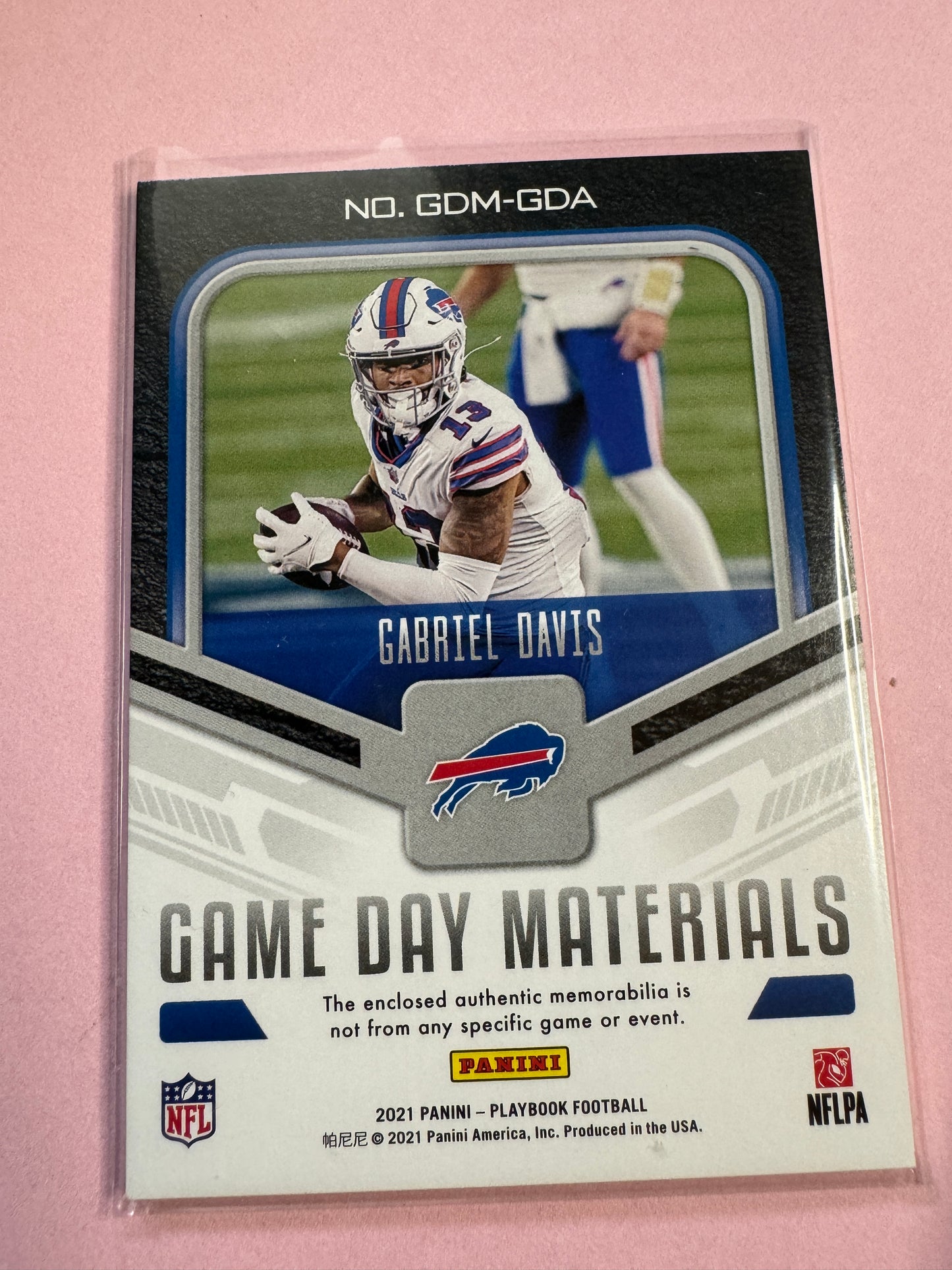 2021 Panini Playbook Fooball | Gabriel Davis #GDM-GDA | Bills | Jersey Patch Relic