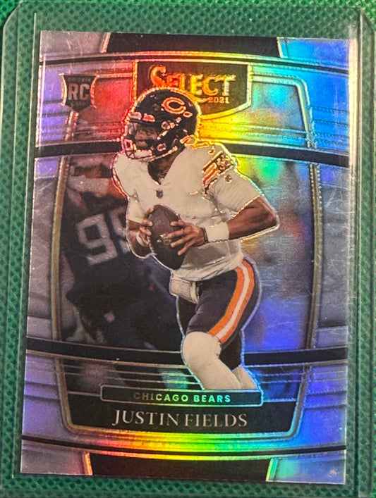 2021 Panini Select Football Justin Fields #50 Bears Silver Concourse