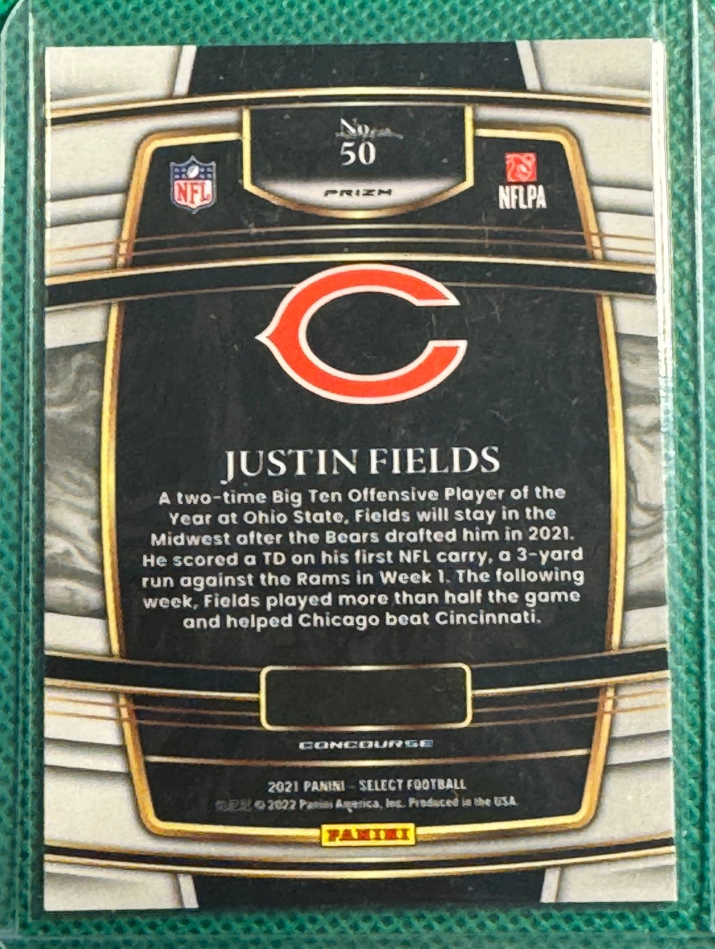 2021 Panini Select Football Justin Fields #50 Bears Silver Concourse