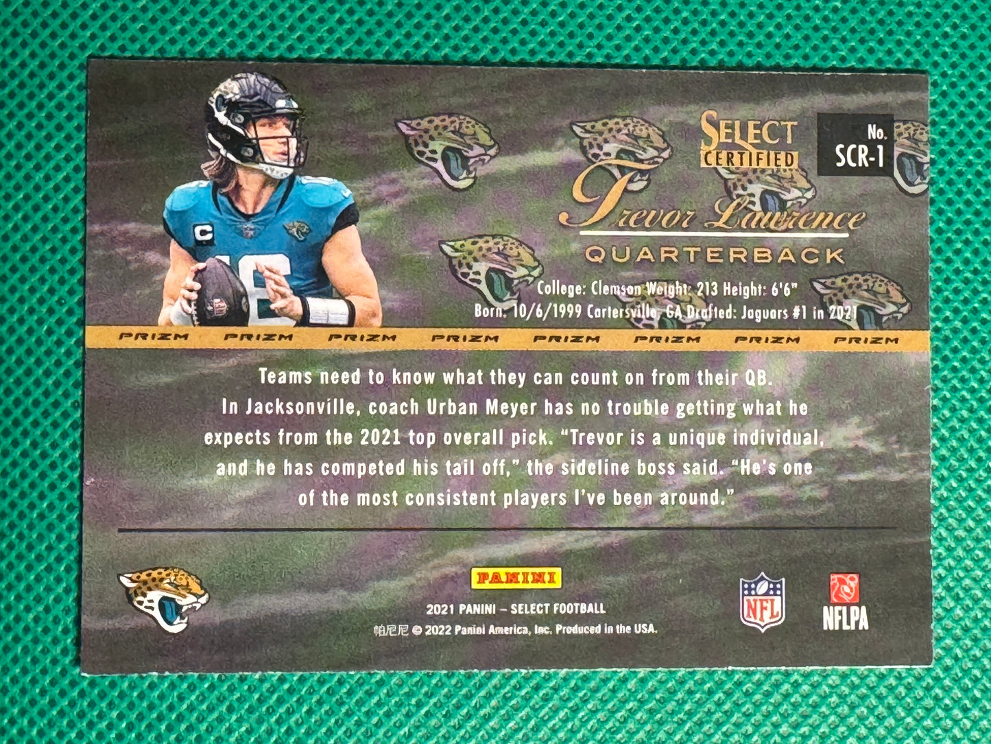 2021 Panini Select Football Trevor Lawrence #SCR-1 Jaguars Silver Certified Rookie