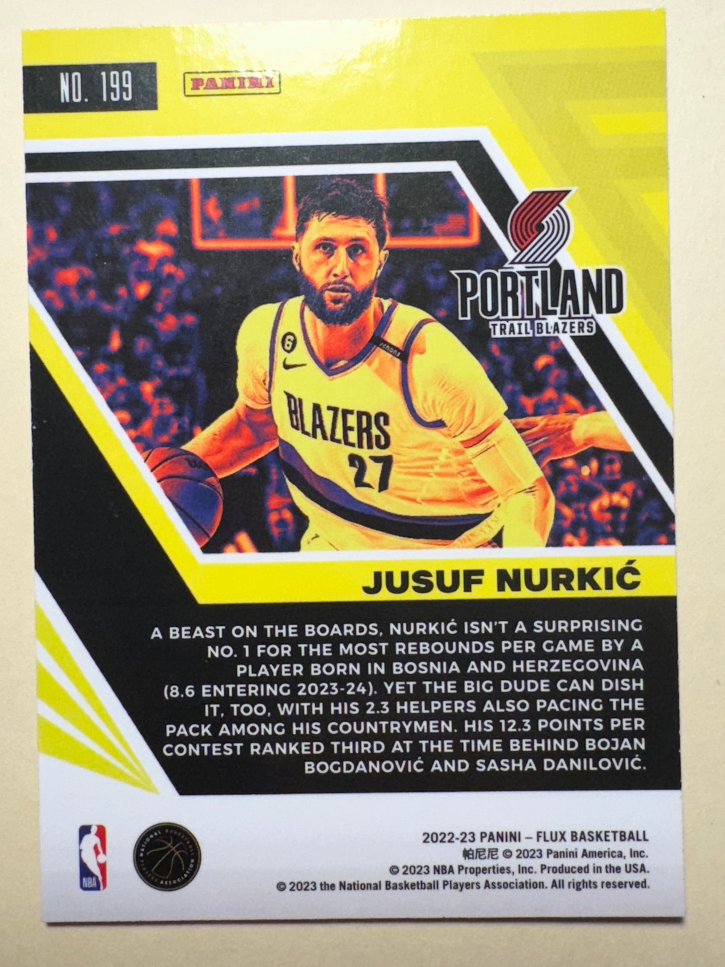 2022-23 PANINI | FLUX BASKETBALL | JUSUF NURKIC NO.199