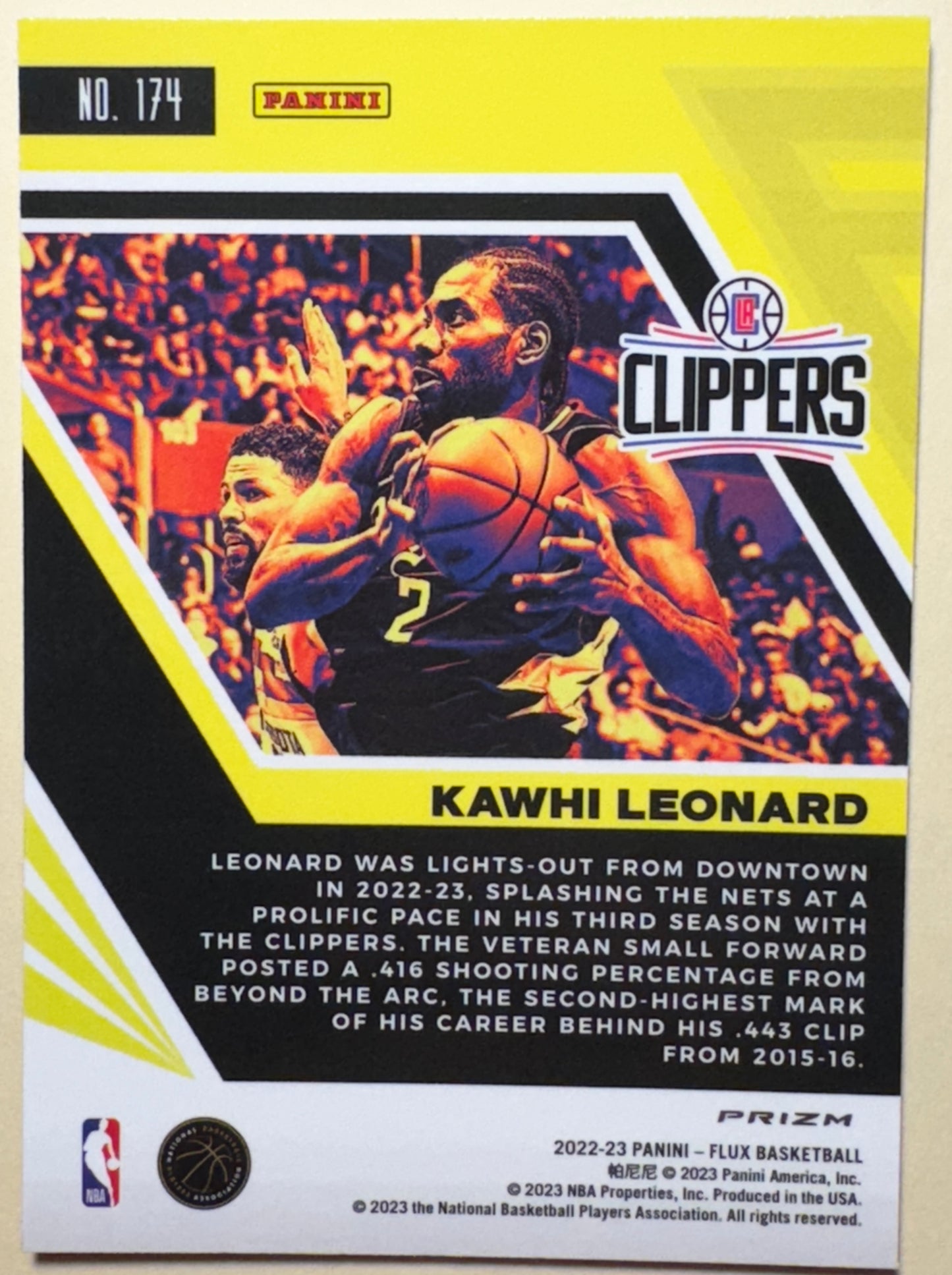 2022-23 PANINI | FLUX BASKETBALL | KAWHI LEONARD NO. 174 | RED CRACKED ICE