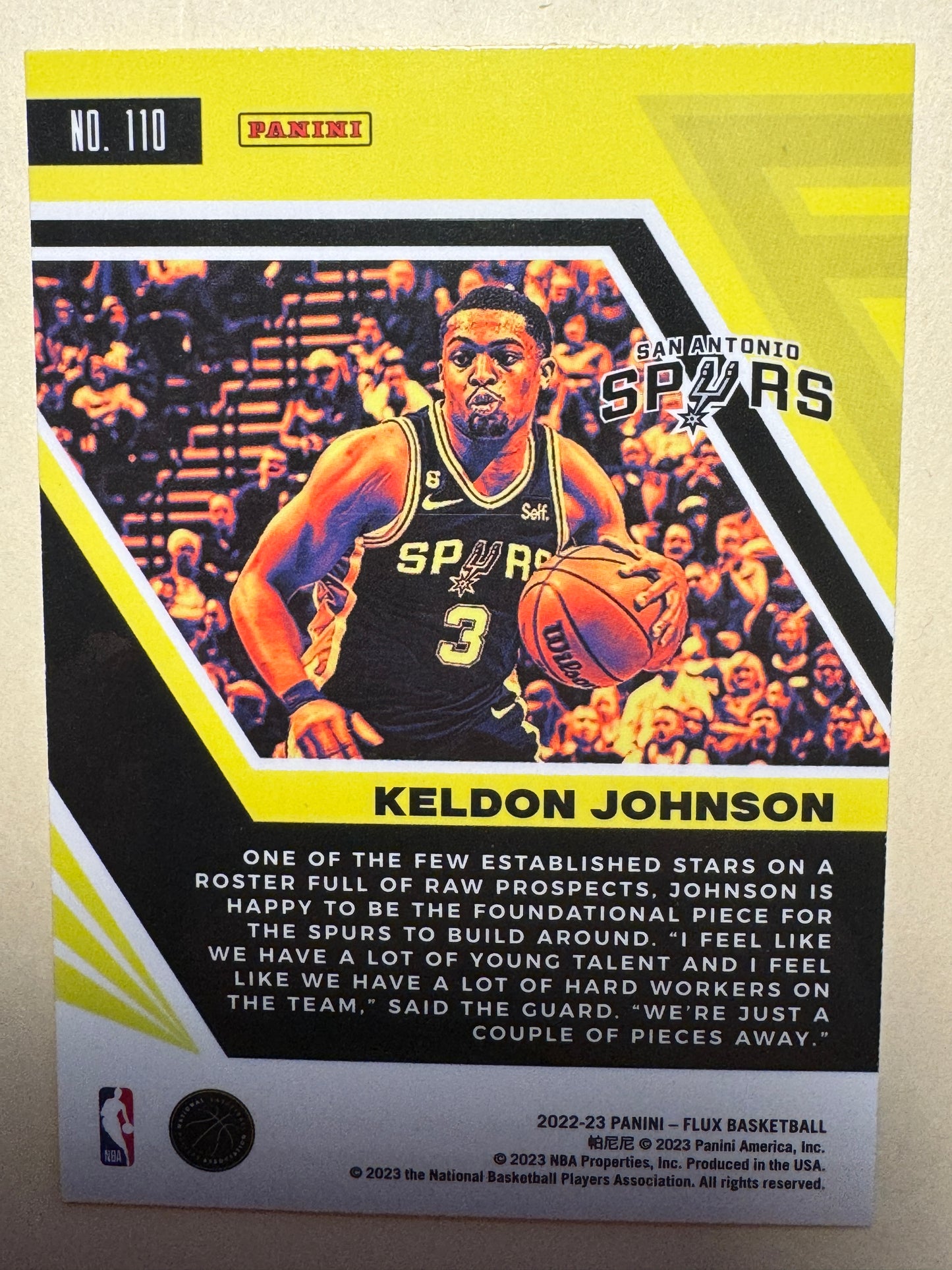 2022-23 PANINI | FLUX BASKETBALL | KELDON JOHSON NO.110 | SPURS