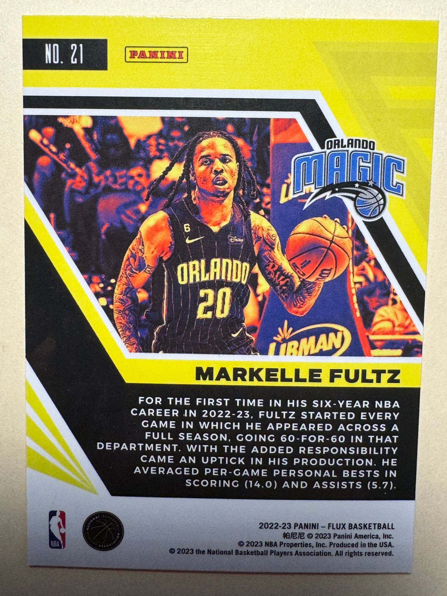 2022-23 PANINI | FLUX BASKETBALL | MARKELLE FULTZ NO.21 | MAGIC