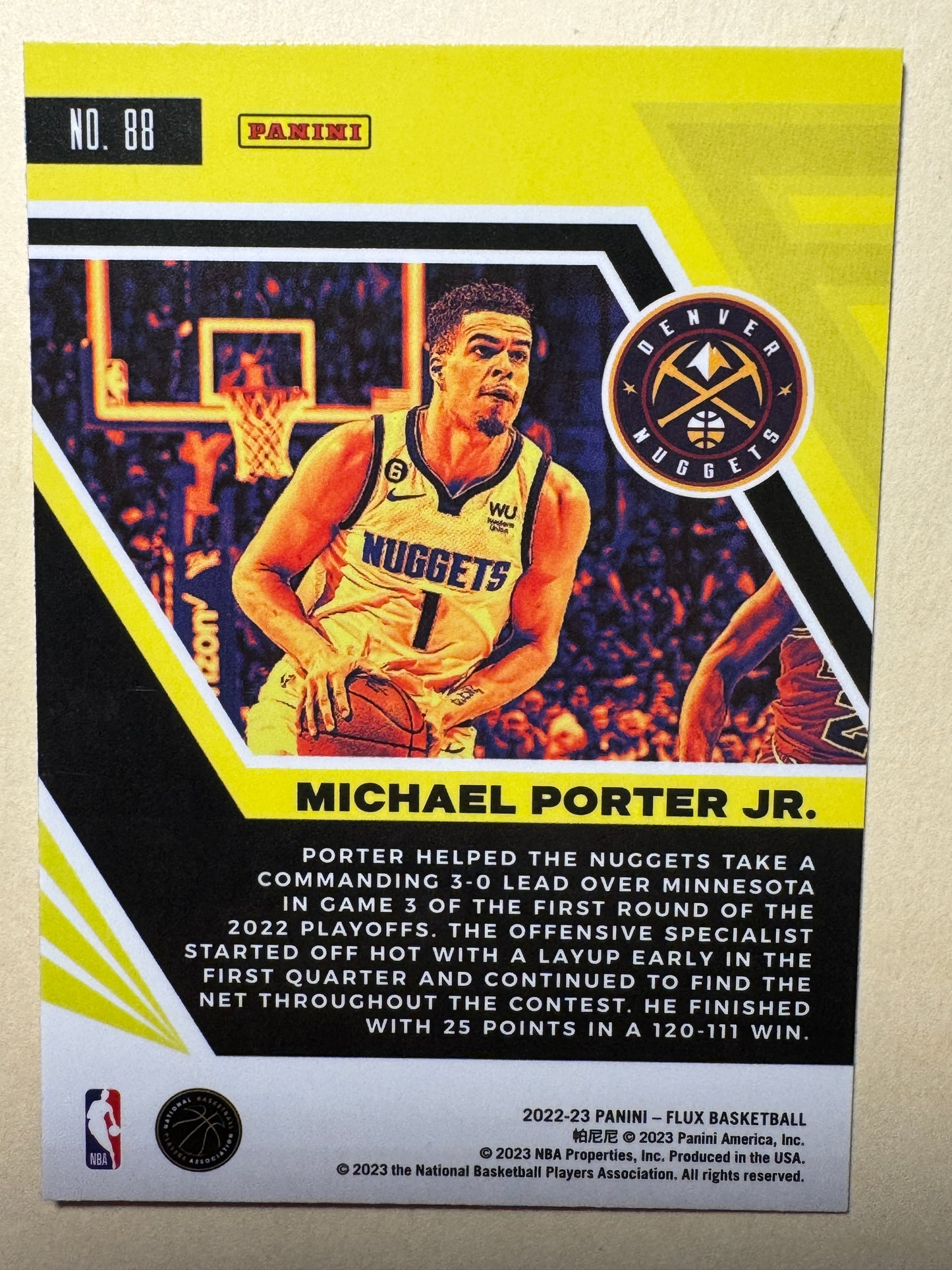 2022-23 PANINI | FLUX BASKETBALL | MICHAEL PORTER JR NO.88 | NUGGETS