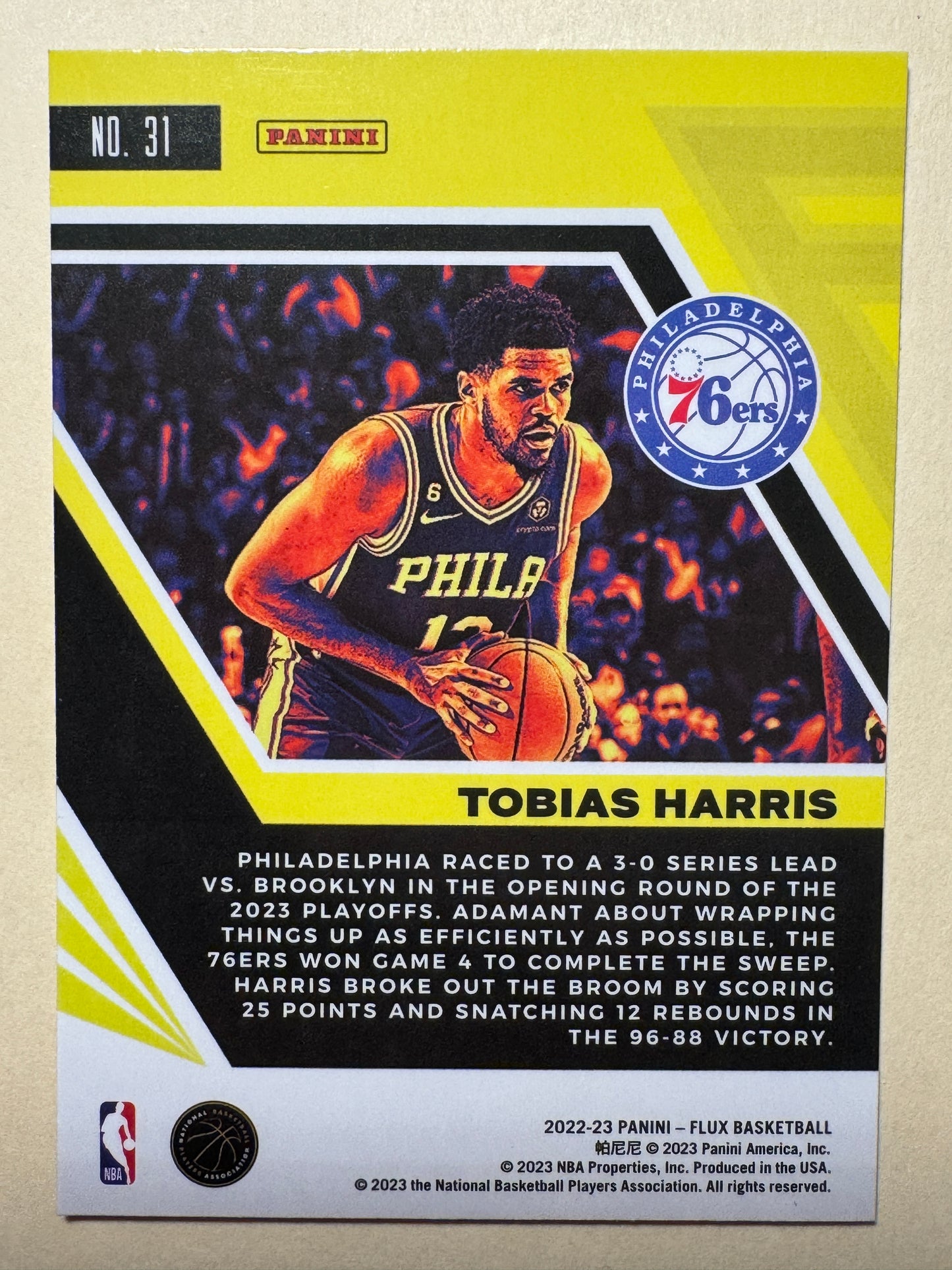 2022-23 PANINI | FLUX BASKETBALL | TOBIAS HARRIS NO.31 | 76ERS