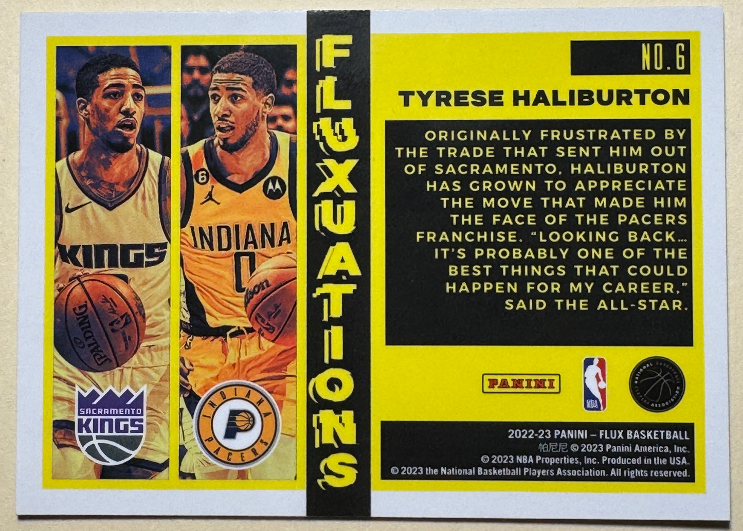 2022-23 PANINI | FLUX BASKETBALL | TYRESE HALIBURTON NO. 6 | FLUXUATIONS