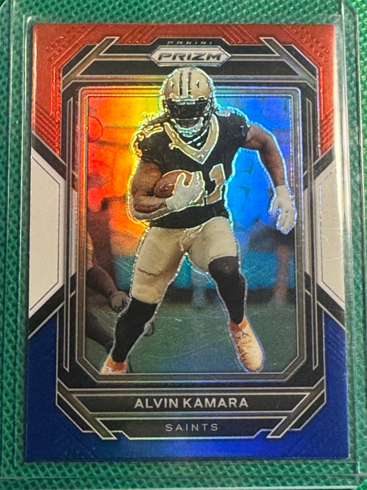 2022 Panini Prizm Football Alvin Kamara #208 Saints Red White & Blue