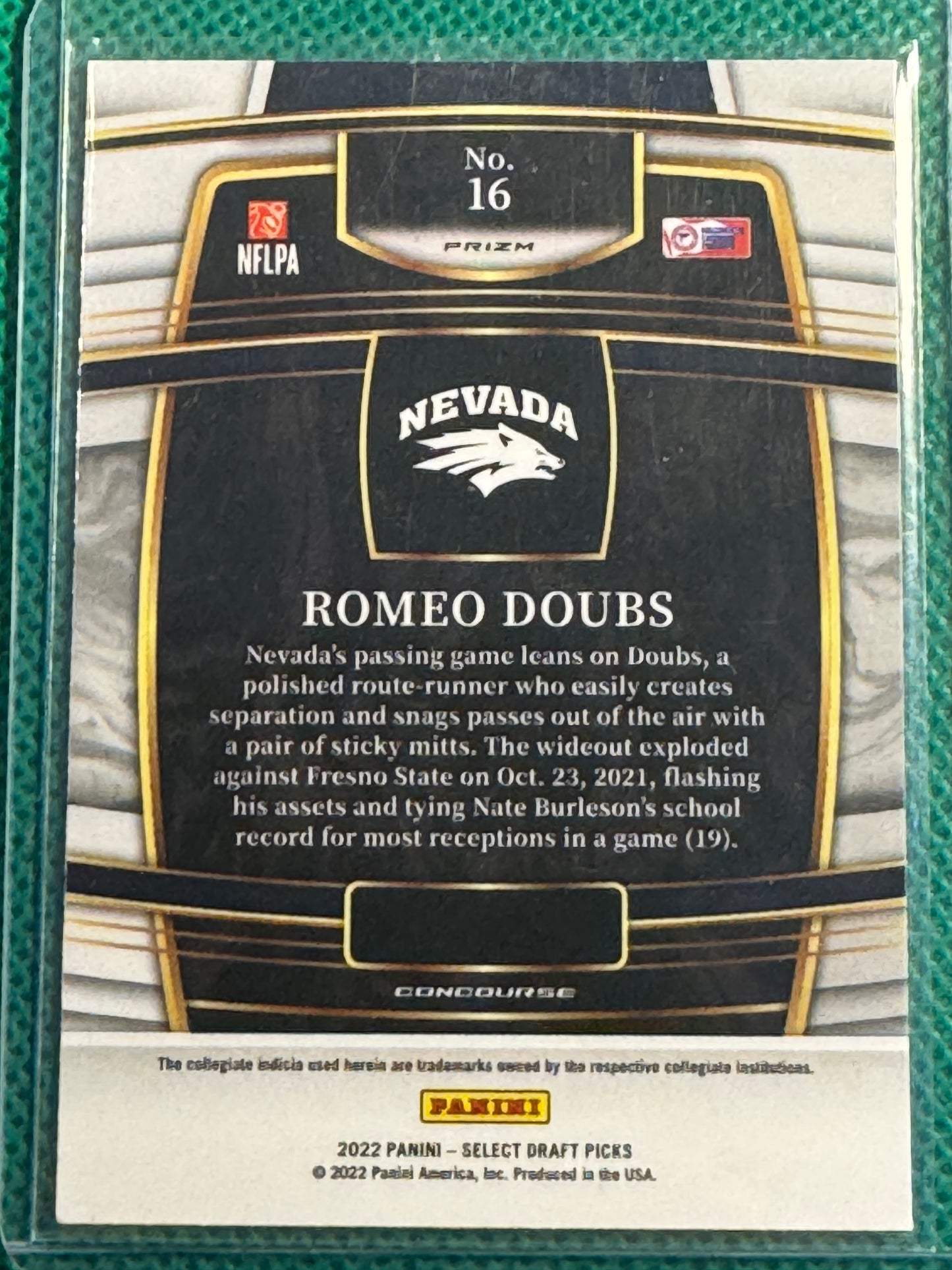 2022 Panini Select Draft Picks Football Romeo Doubs RC #16 Red Lazer