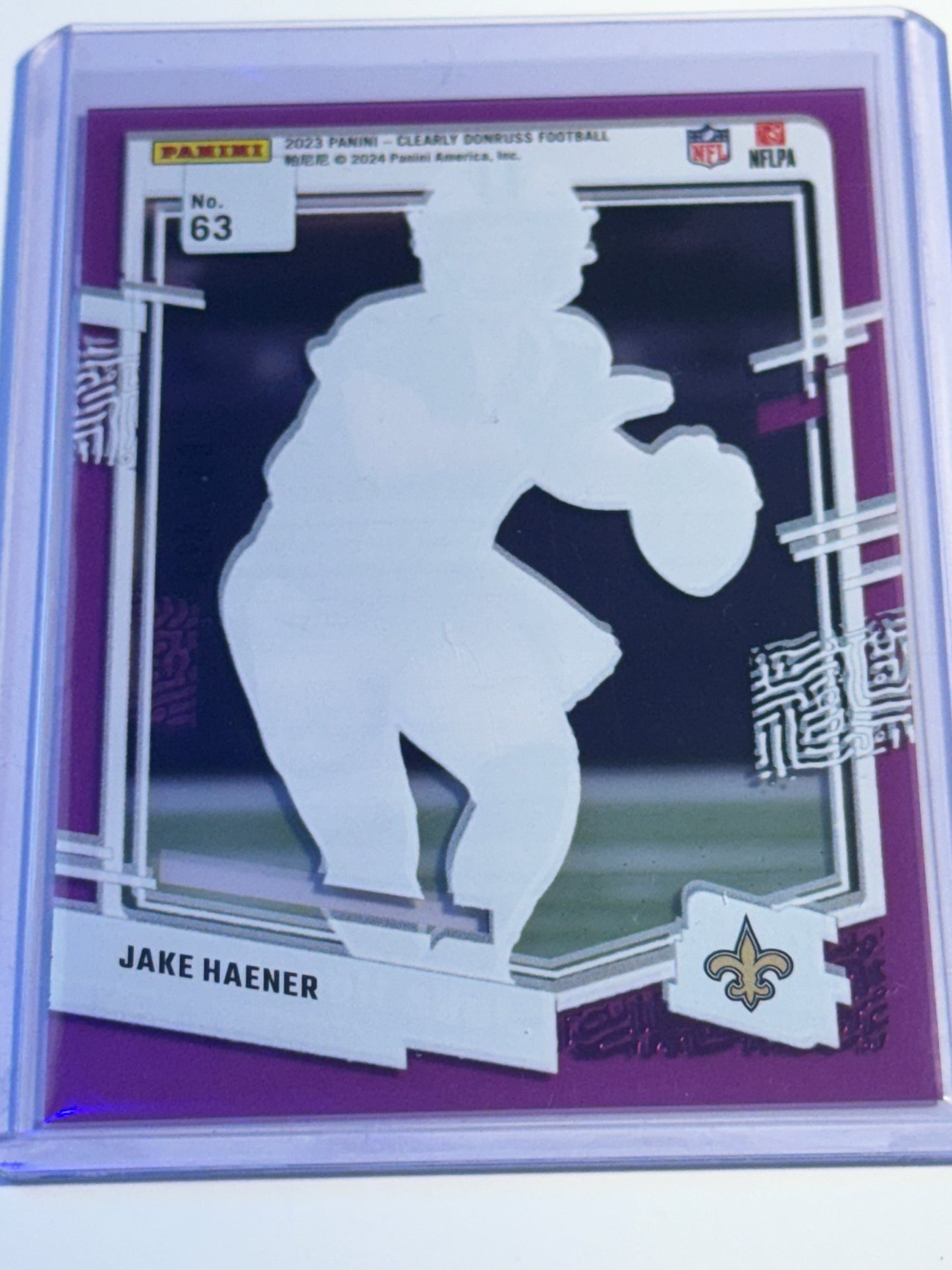 2023 PANINI | CLEARLY DONRUSS FOOTBALL | Jake Haener | No.63 | Purple | 069/199